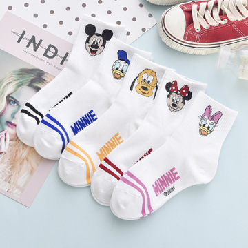 Mickey socks children's tube socks summer cartoon college wind Mickey Mouse ins tide stockings Korea cute student socks