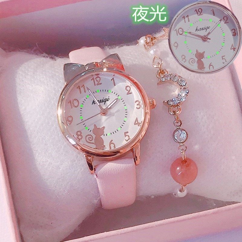 Sakura girls watch Korean version simple luminous Unicorn watch female style student waterproof little fresh college style
