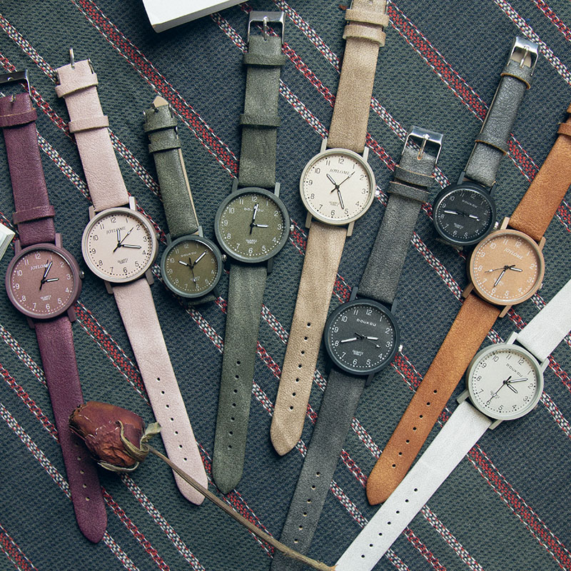 Korean literary and art Mori stone grain frosted male and female middle school students' watches couple watch pair retro quartz electronic watch
