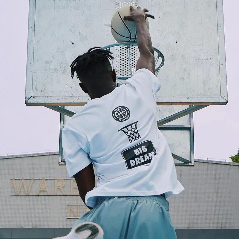 2020 summer new letter print short sleeve men's casual basketball loose versatile breathable crew neck T-shirt