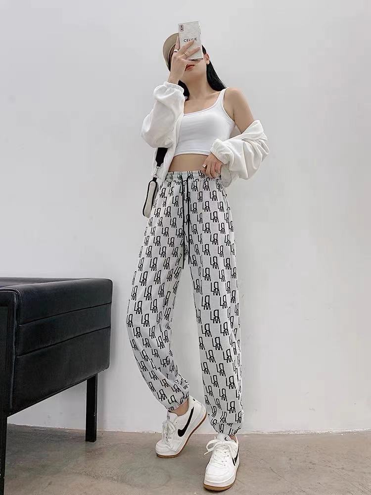 Letter print loose sweatpants spring and autumn new pants for women