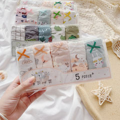Five boxed children's underwear cotton girls' boxers baby shorts cartoon cute Boxers