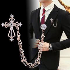 Korean men's Brooch men's suit Brooch high grade British style Brooch simple accessories atmospheric suit collar pin buckle
