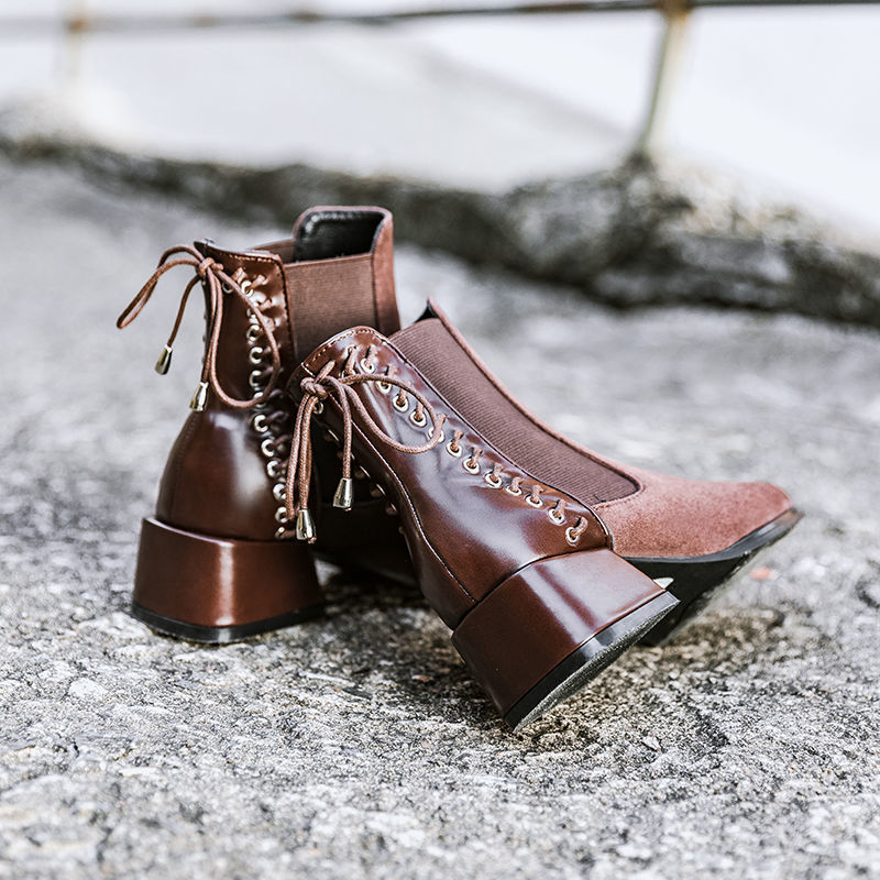 Boots, Chelsea boots, women's middle heel, thick heel, high heel, new versatile single boot, Martin boots, women's boots in spring and autumn 2021