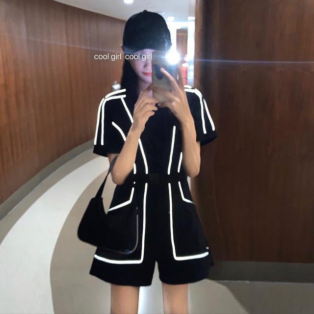 Han Xian's slim waist black pants