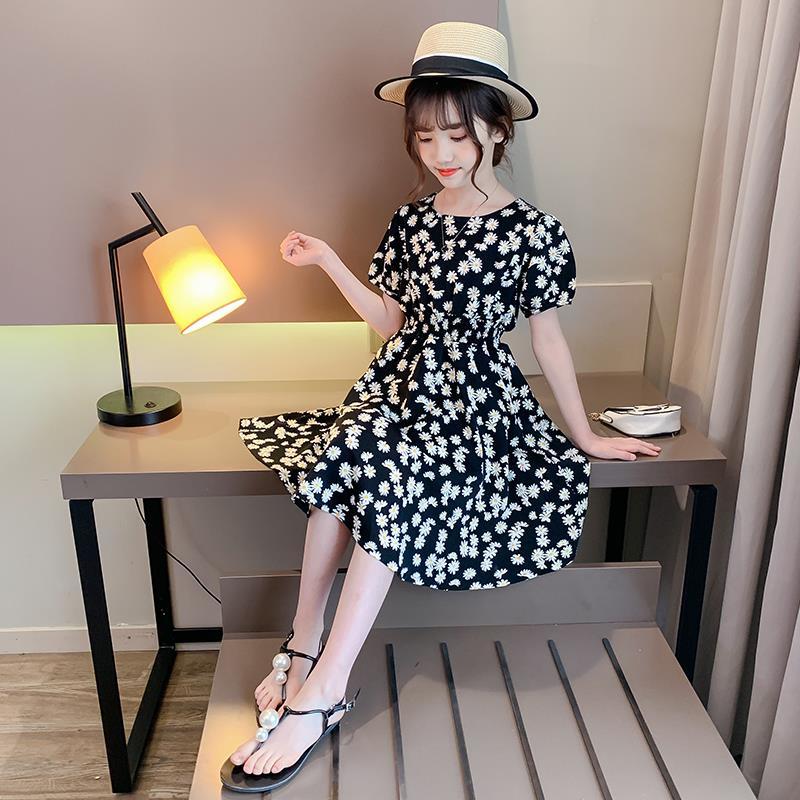 Girls' Chiffon Dress summer dress new children's fresh little Daisy middle big children's flower broken Princess Fairy Dress