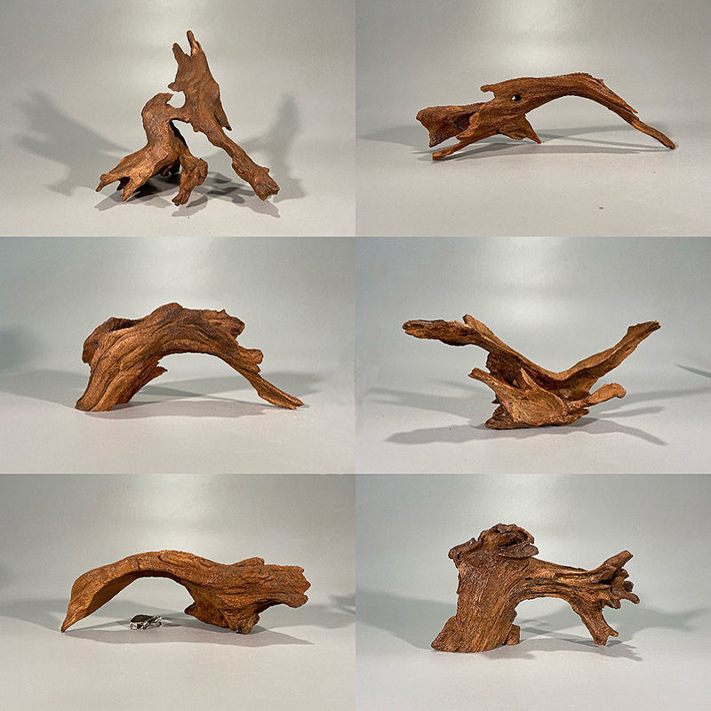 Fish tank landscaping purple teak boutique small sunk wood Mini Aquarium decorative tree stump drying turtle platform natural wood cooking free