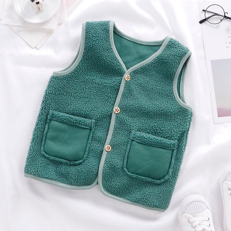 Children's cashmere vest spring and autumn thin cardigan vest for boys and girls
