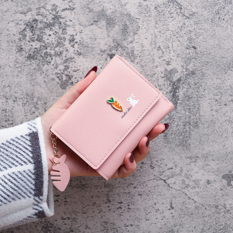 New wallet Korean version lovely three fold small wallet zero wallet mini folding card bag multi-function Wallet