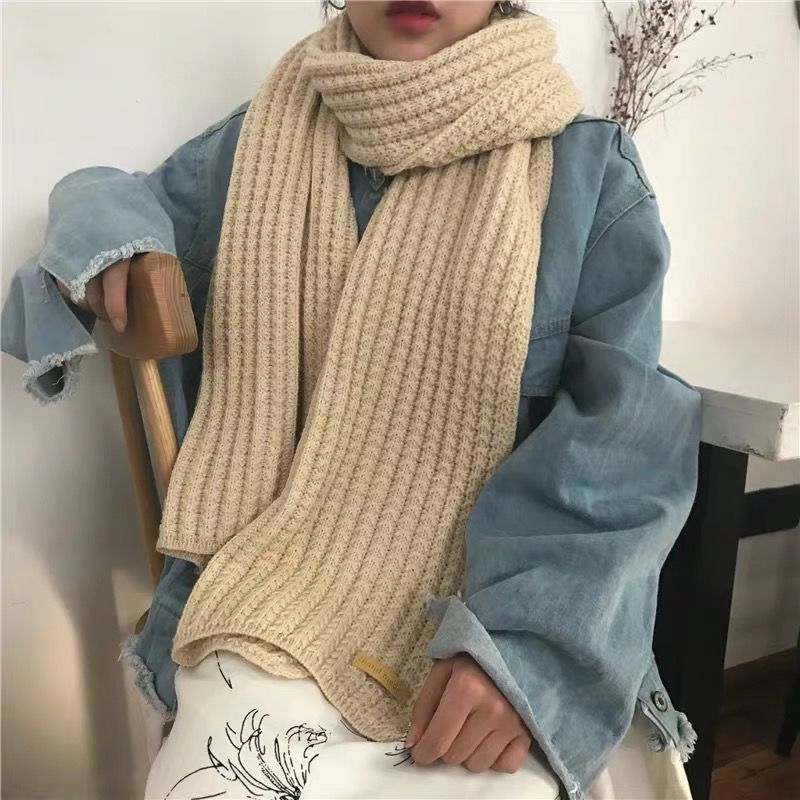 Scarf female autumn and winter Korean versatile extended lovers net red neck student warm lovely girl knitting