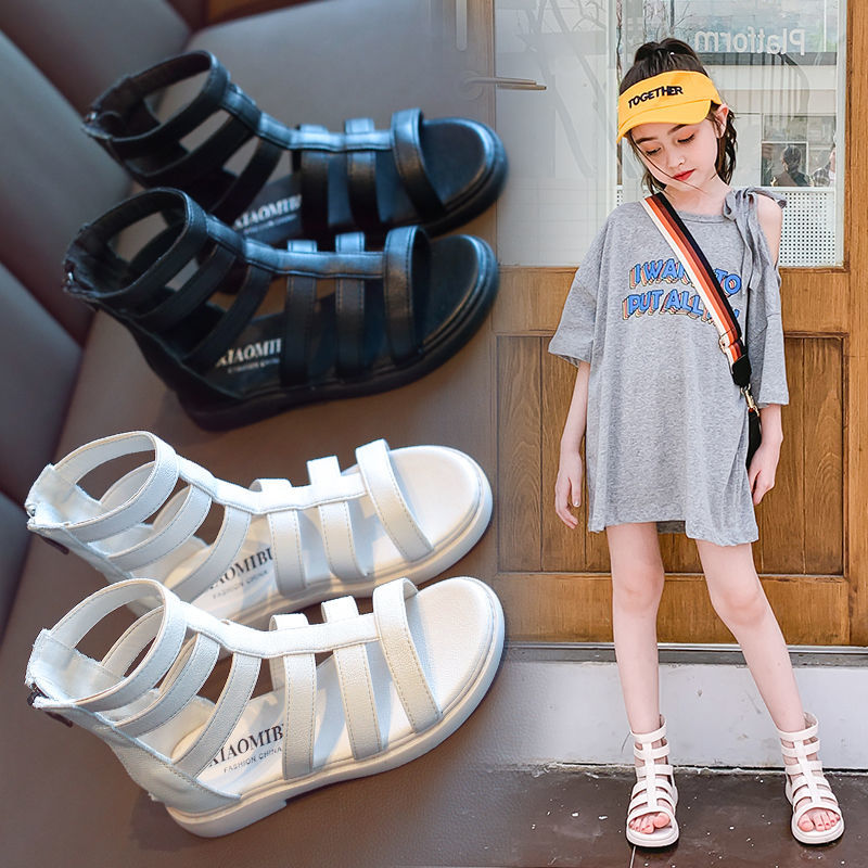 Girls' sandals summer new fashion soft sole princess shoes children's antiskid Roman shoes little girls' shoes