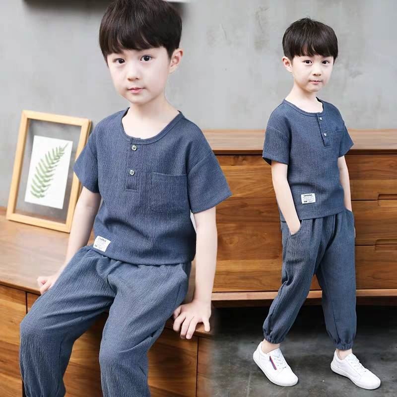 Children's clothing boys' summer suit new children's handsome fashionable summer big children's handsome short sleeve two piece set