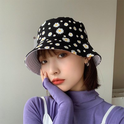 F small daisy hat, fisherman's hat, women's fashion brand, small face in summer, thin style, small fresh face covering, big head, Korean version covering