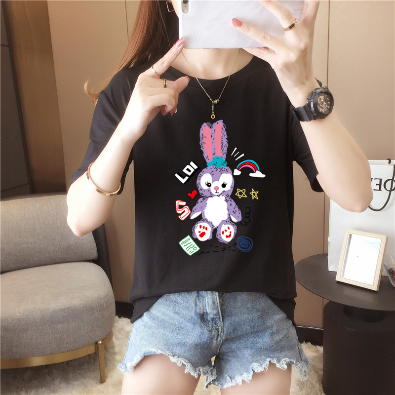 15 color new Korean cartoon print design minority short sleeve T-shirt women's fashionable age reducing top