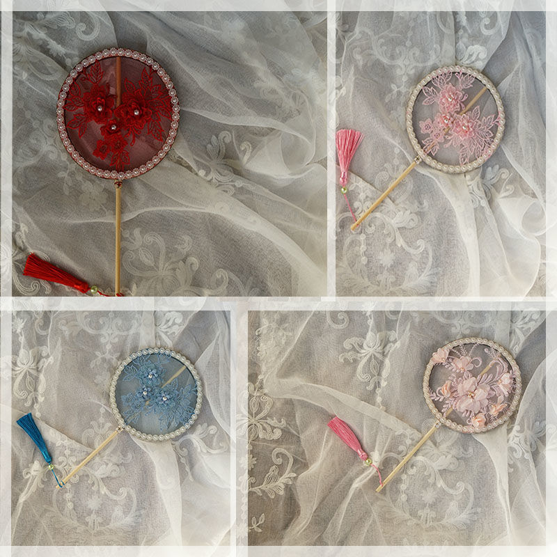 Small Tuan fan children's Tuan fan antique girl's Photo Props palm fan Chinese style Hanfu accessories fan Handmade