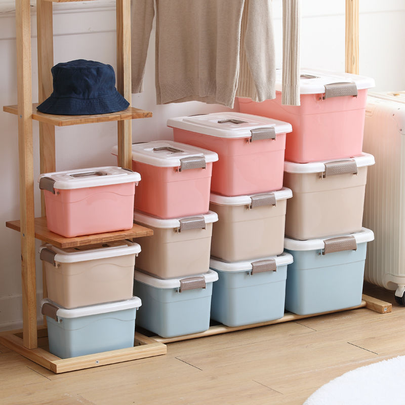 Storage box plastic books plus large and small sundries storage box clothes snacks toys storage box car home