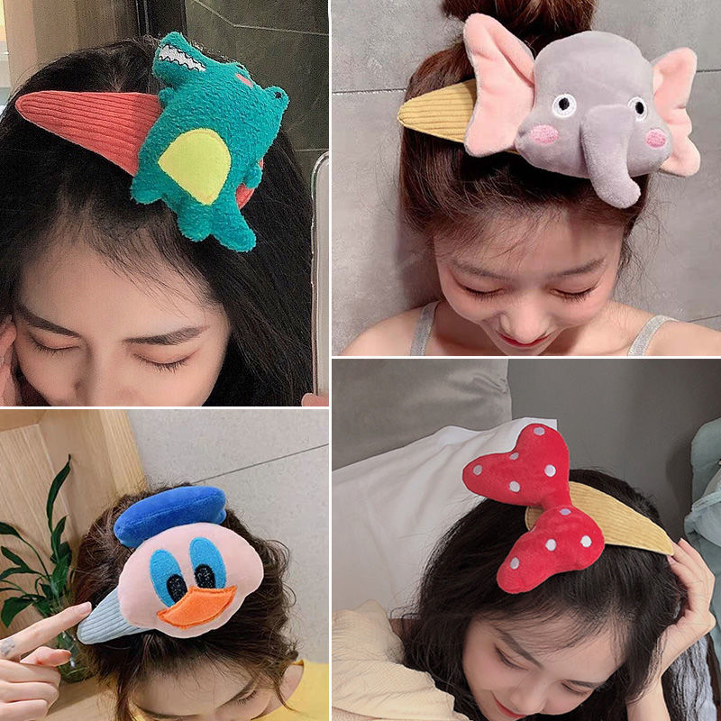Super large wash face make up practical net red BB hairpin super cute girl Plush top clip sweet simple banger