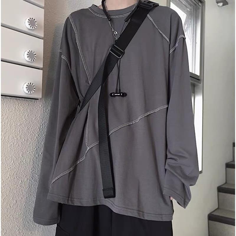 Retro dark high street anti bone stitch long sleeve t-shirt men's and women's fashion