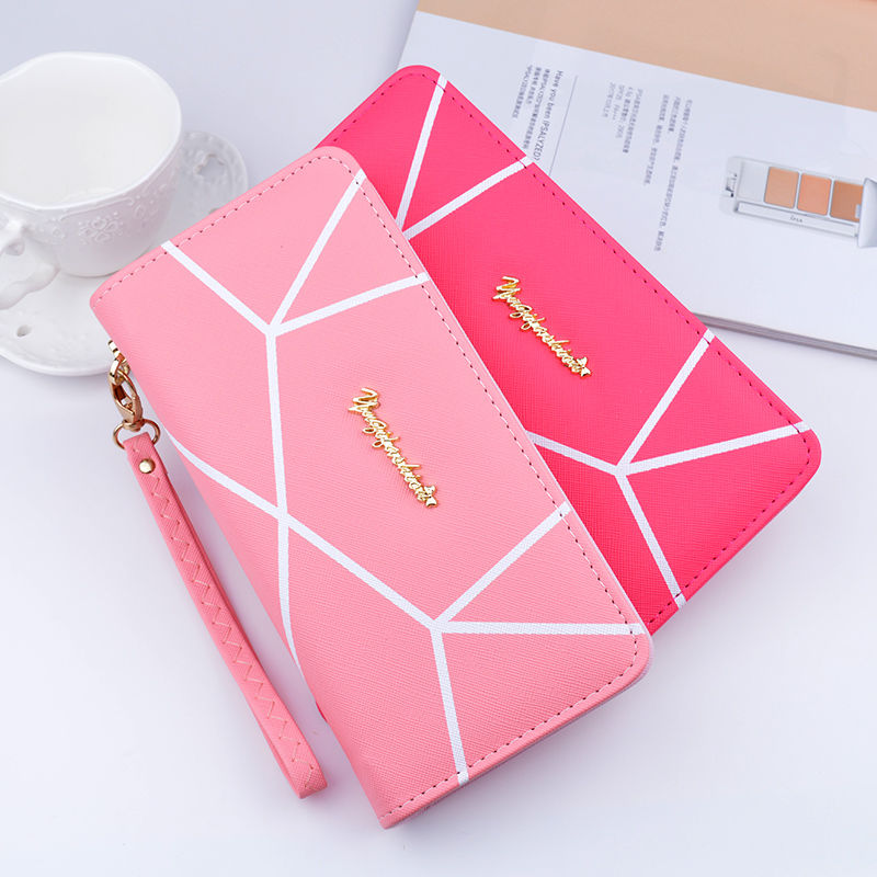 Wallet women's long hand bag large capacity 2021 new portable women's Zipper Wallet Korean student mobile phone bag