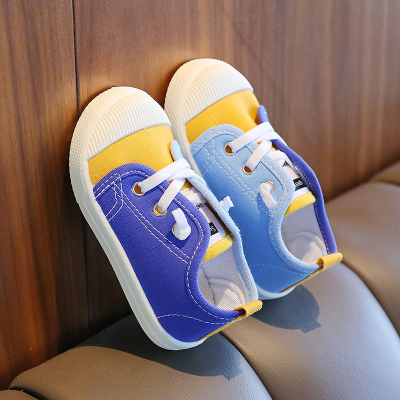 Children's canvas shoes girls 2-3-4 years old leisure board shoes solid soft sole baby single shoes kindergarten children's shoes boy