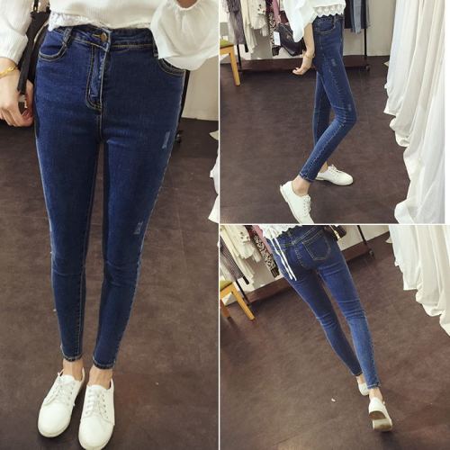 2020 new wear out stretch denim Leggings show thin pencil jeans women