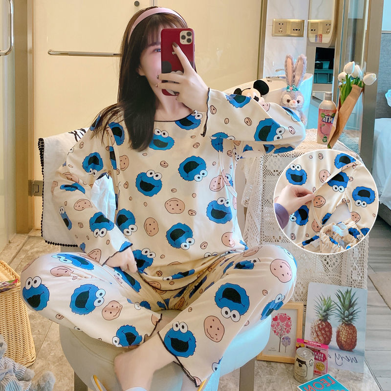Postpartum delivery long sleeve breast-feeding clothes in spring and Autumn