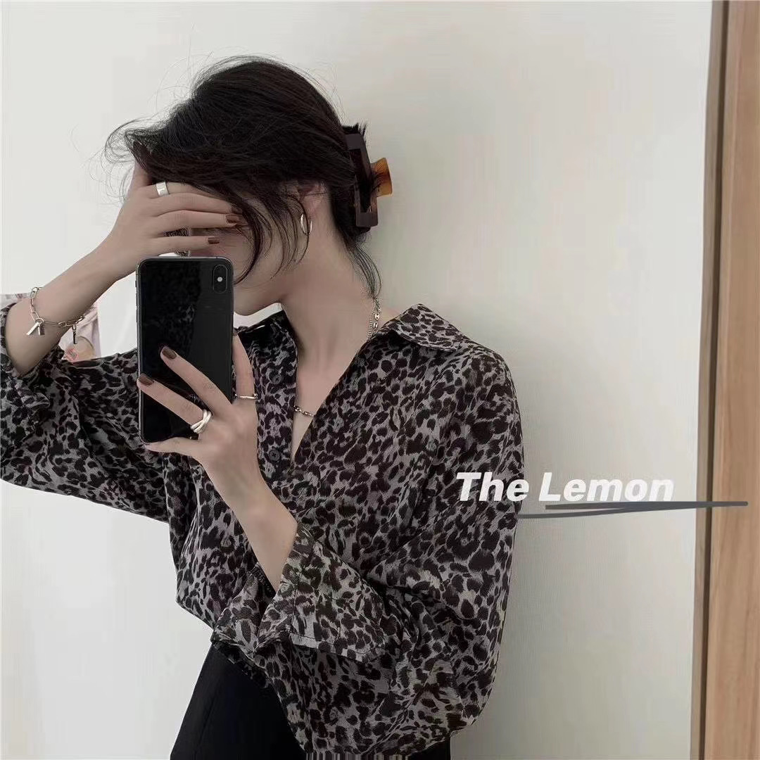 Leopard Print Shirt women's sense of design: a small number of new fashion temperament in autumn
