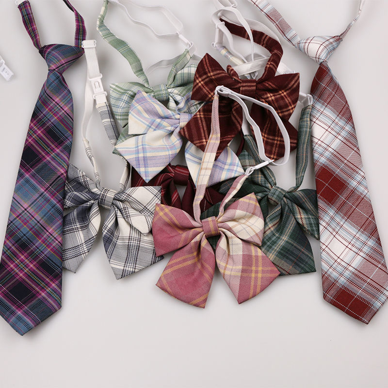 New Japanese Plaid Bow Tie Shirt JK bow tie bow tie custom bow tie sailor suit cyan gold gray white plaid