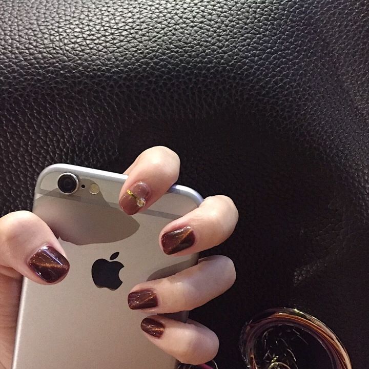 Caramel brown cat's eye nail polish mesh red popular color 2020 new milk tea color light therapy Nail Polish