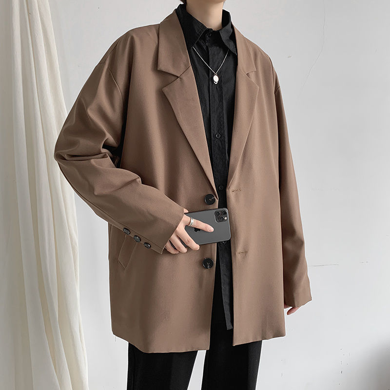 Ruffian handsome leisure suit men's spring and autumn Korean fashion ins Hong Kong Style loose suit coat student DK Uniform suit