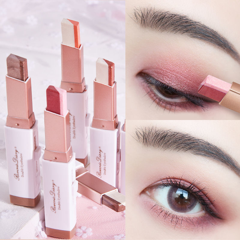A pair of Eyeshadow sticks, high gloss, silkworm pens, waterproof, sweat, and lazy people.