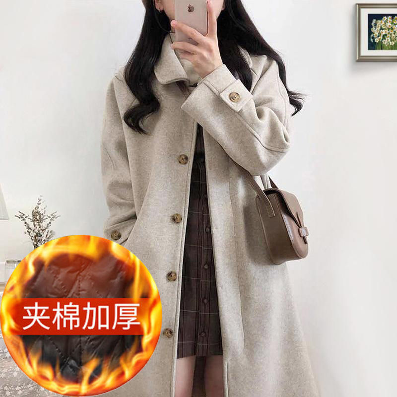 Cotton / no cotton winter 2020 woolen coat women's middle and long casual coat