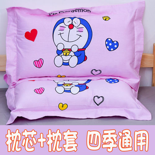 Children's pillow pure cotton washable baby pillow set cute cartoon small pillow core for all seasons