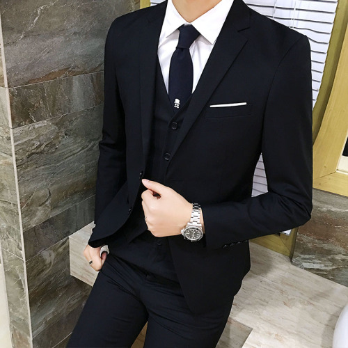 Suit suit men's three piece suit suit waistcoat groom wedding dress coat