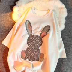 Official figure drill hot drill large size women's summer heavy industry short sleeve T-shirt