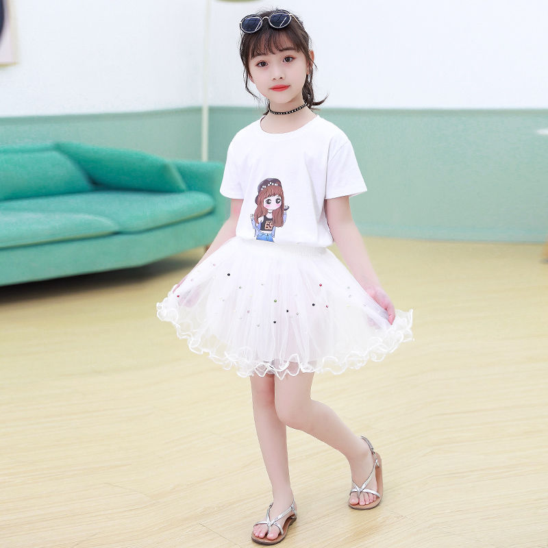 Girl's skirt 2021 new four seasons girl Princess gauze skirt children's mesh shawl skirt baby skirt