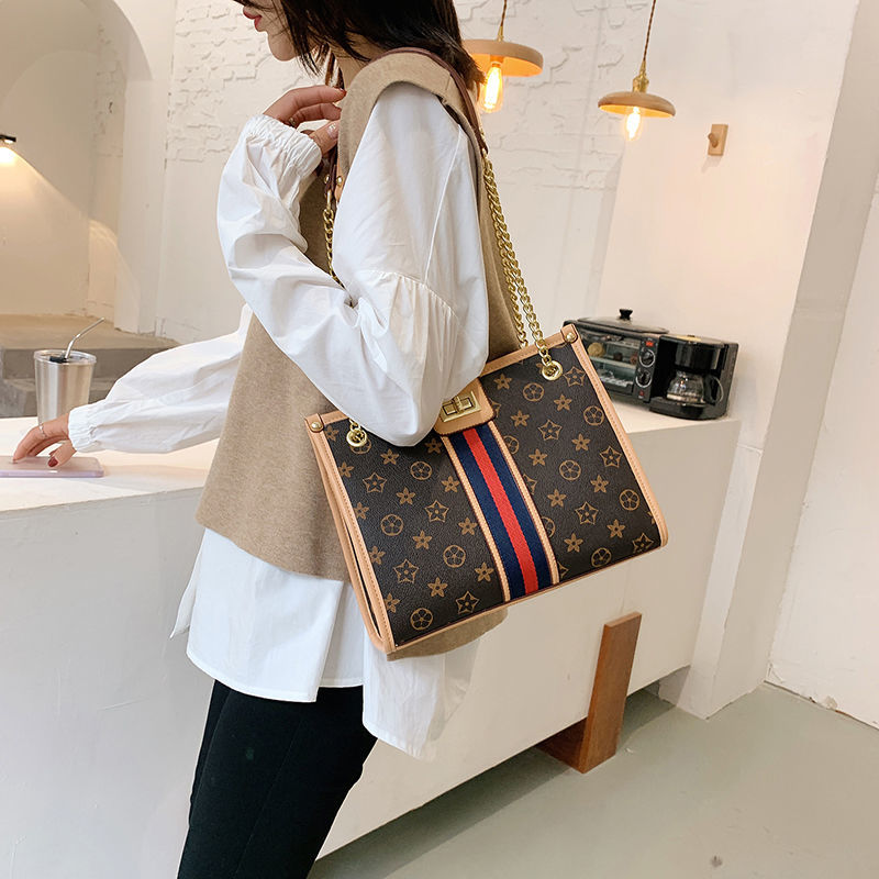 Genuine bag 2020 new old flower Tote Bag niche design retro messenger high-end single shoulder chain bag fashion