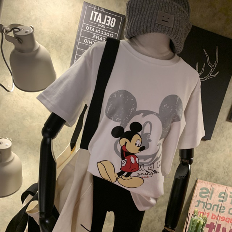 Spring and summer 2020 new school style student couple Mickey net red tide ins short sleeve t-shirt female