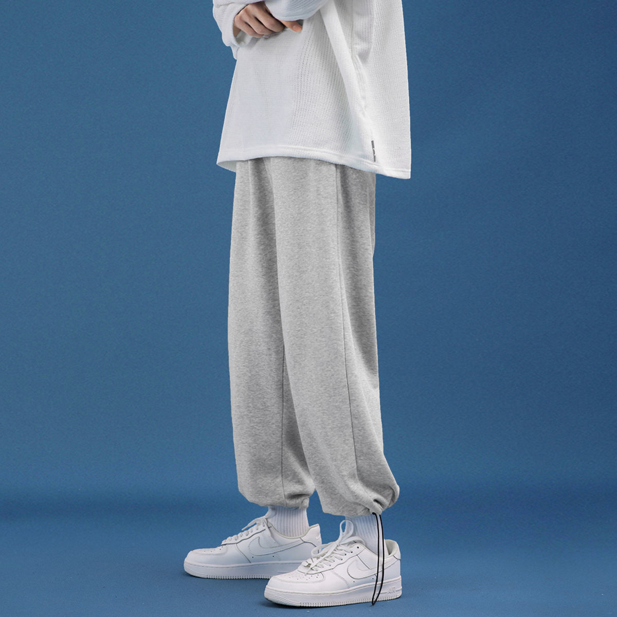 Men's pants spring and summer straight leisure sports pants loose wide leg trend Leggings versatile student pants men's pants