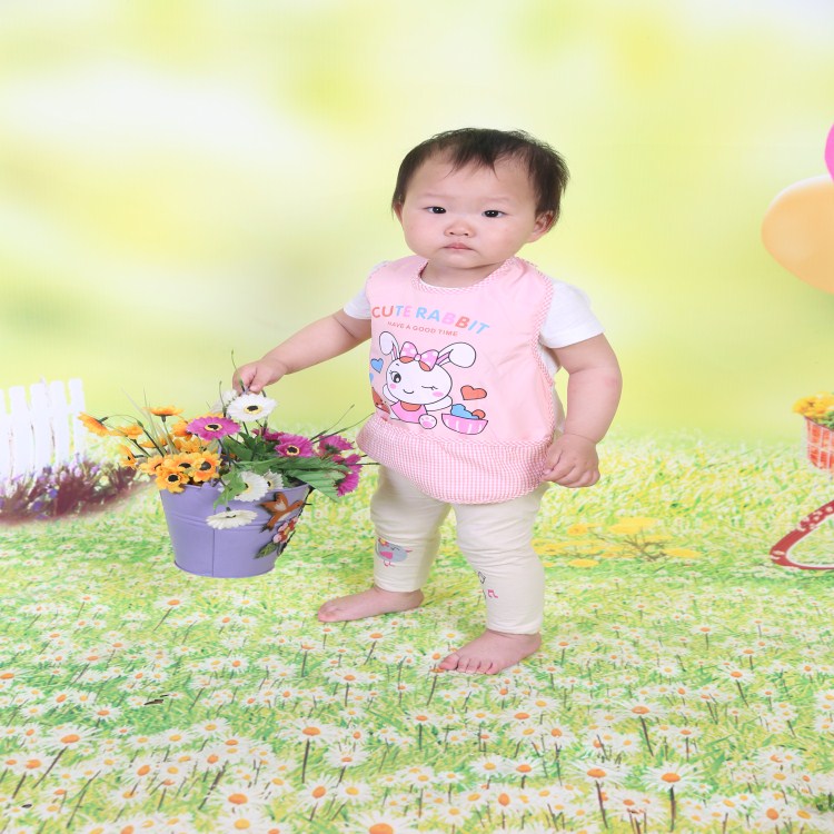 [2 Pack] Baby Bib Apron waterproof sleeve less children's back lace up dining clothes baby Waterproof Bib