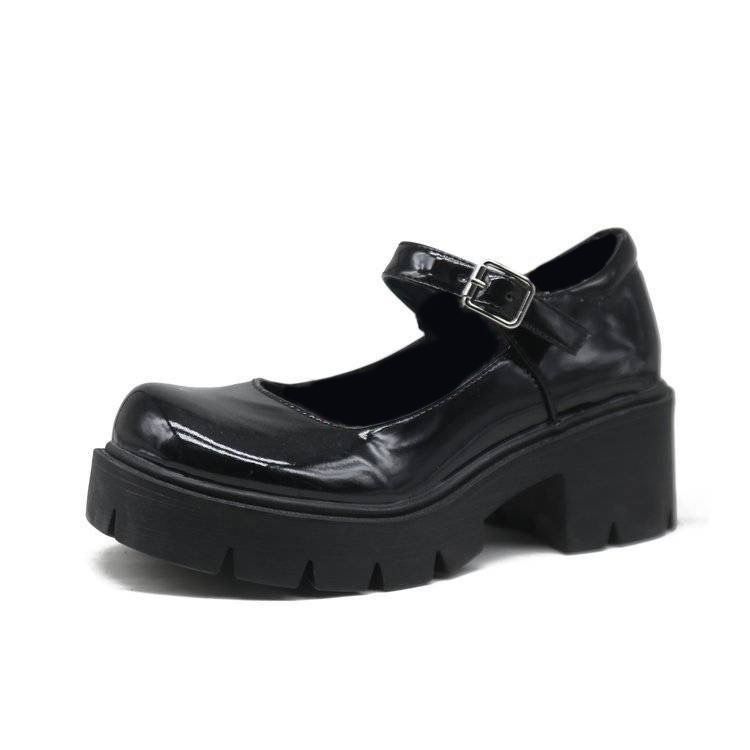 Japanese Mary Jane women's thick soled JK uniform shoes 2021 new Lolita muffin small shoes versatile thick heel Retro