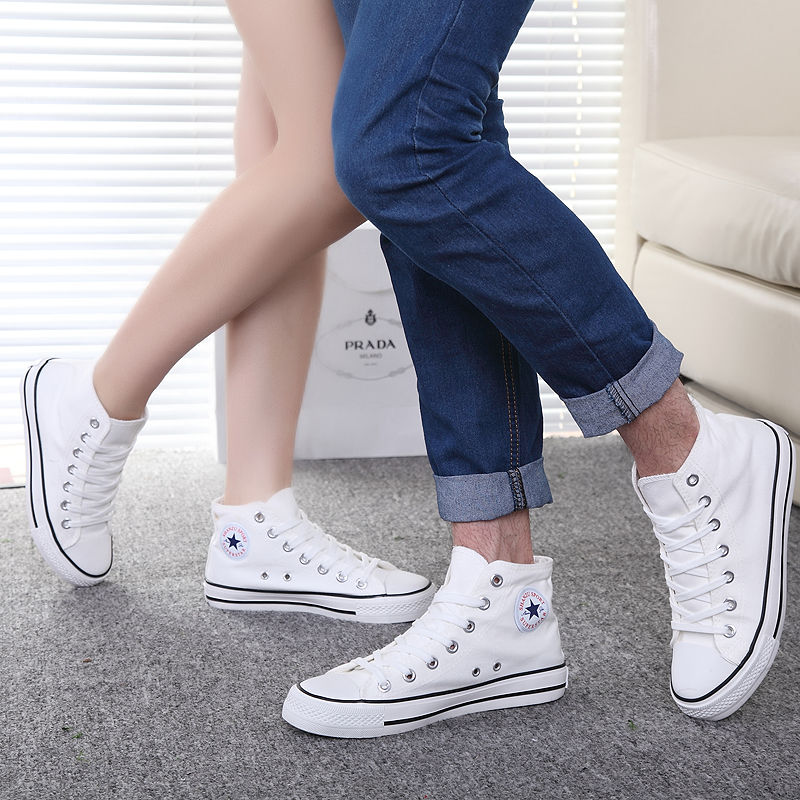 Men's spring and autumn Korean high top canvas shoes fashionable shoes versatile breathable casual board shoes men's and women's lovers cloth shoes