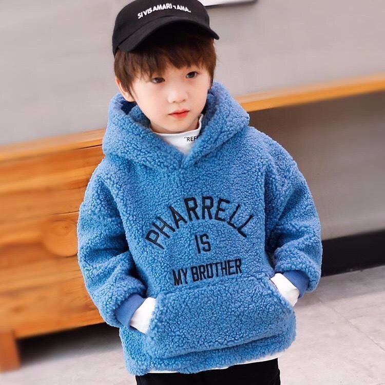 Children's wear boys' cashmere sweater children's hooded thick imitation cashmere