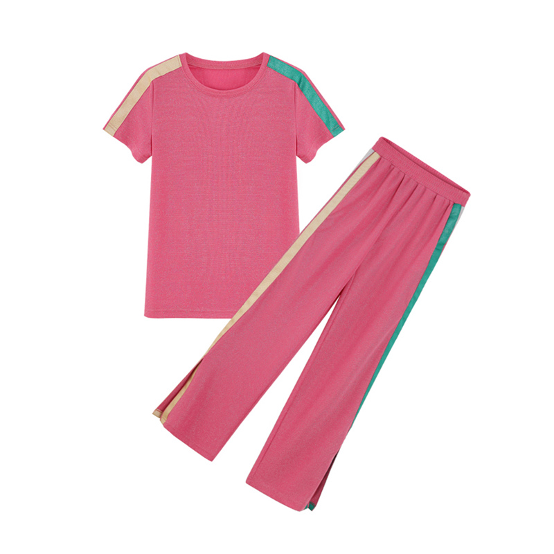 Sportswear women's summer new leisure suit women's short sleeve trousers slim sportswear suit two piece suit