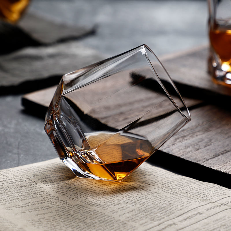 Whisky glass home European crystal glass wine cup creative ins wind hexagonal beer glass bar suit