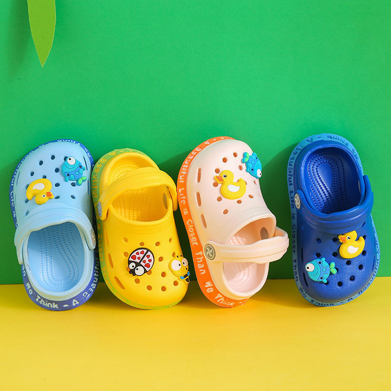 Children's slippers summer indoor antiskid soft soled baby boy's cave shoes Baotou baby girl's cool slippers home