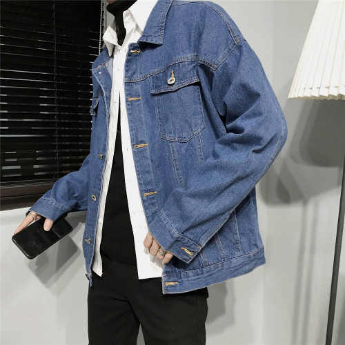 New jeans for autumn wear men's dormitory jacket loose jacket men's Korean version large jacket