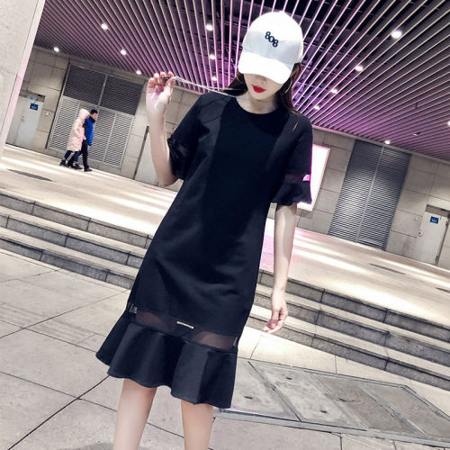 Xiaozhong Yamamoto xianshou retro Hepburn little black dress spring and autumn super fairy knee length dress summer