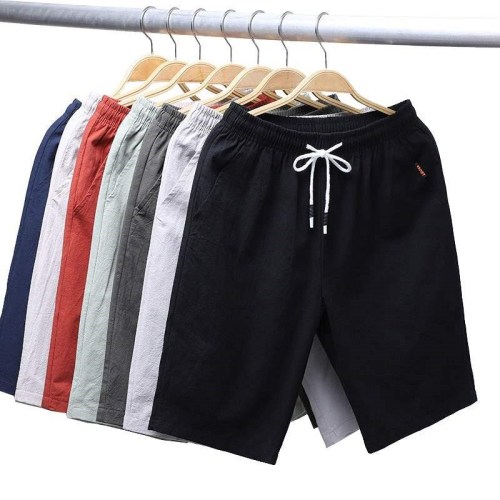 Cotton, linen, crisp men's cotton casual pants, Hong Kong jeans, 5-minute pants, flax pants, shorts and sports pants