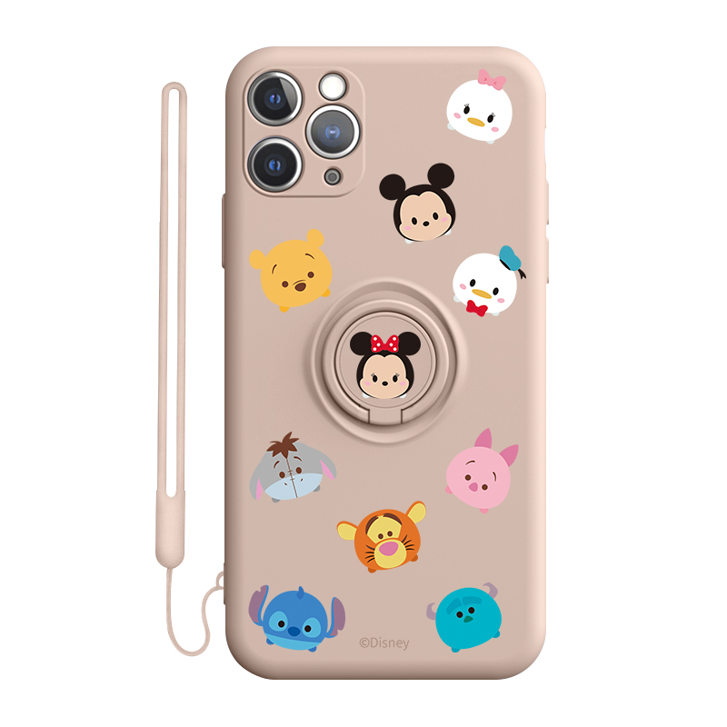 Disney Apple 12 case is suitable for iPhone 11promax with ring bracket rope x women's XS full bag XR liquid silicone 7 cute 8plus Mini soft case 6